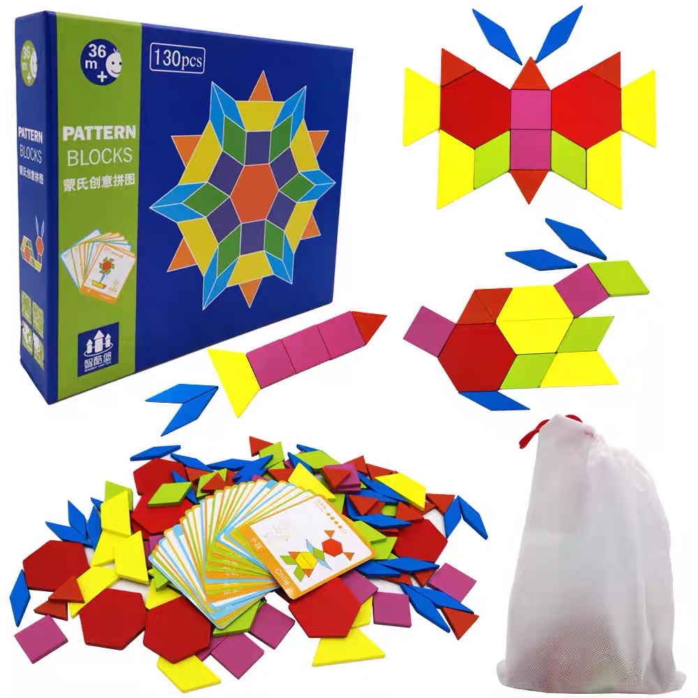 Đồ chơi thông minh - Bộ Xếp Hình Sáng Tạo PATTERN BLOCKS 130 chi tiết