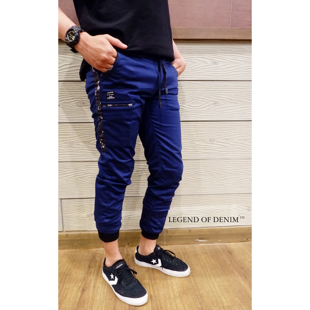 Quần Jogger Denim Họa Tiết Rằn Ri Cá Tính