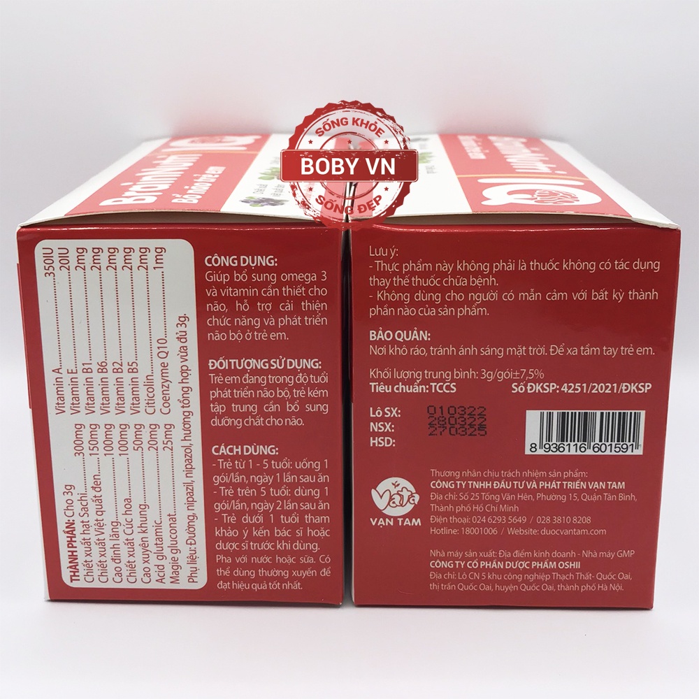 Brain Nutri - Bổ não trẻ em giúp bổ sung Omega và Vitamin phát triển não bộ ở trẻ em