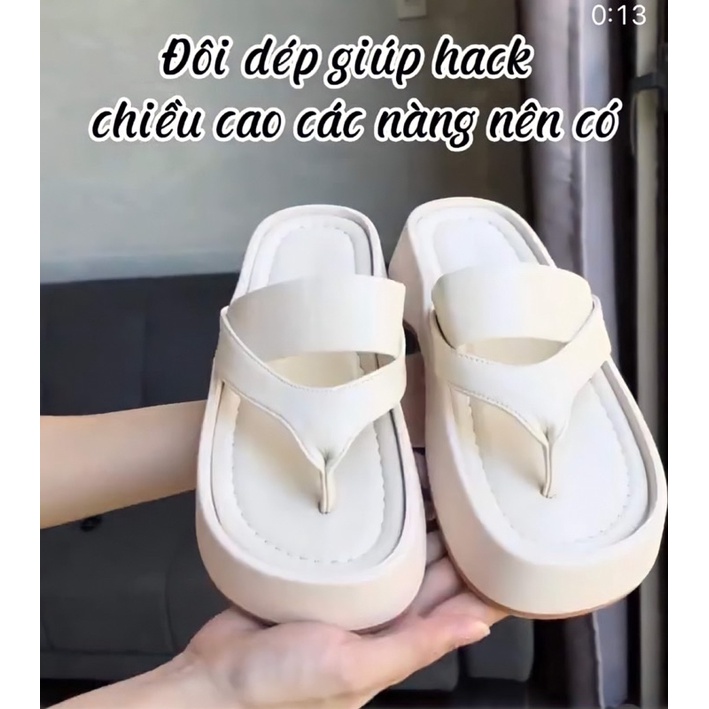 Dép quai ngang xỏ ngón đế dày mềm mại thoải mái thời trang hè cho nữ Thu Kieu Store