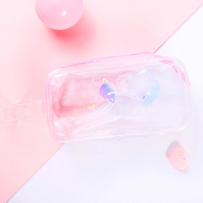 Hộp bút trong suốt cho bé hoạ tiết hạt cát lấp lánh chuyển động BBShine – H006