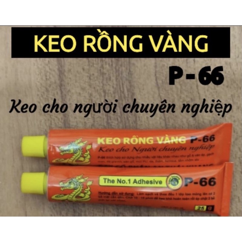 Keo Rồng Vàng P-66 tuýp 25g-110ml (keo con chó, keo dán giày dép, keo đa năng)