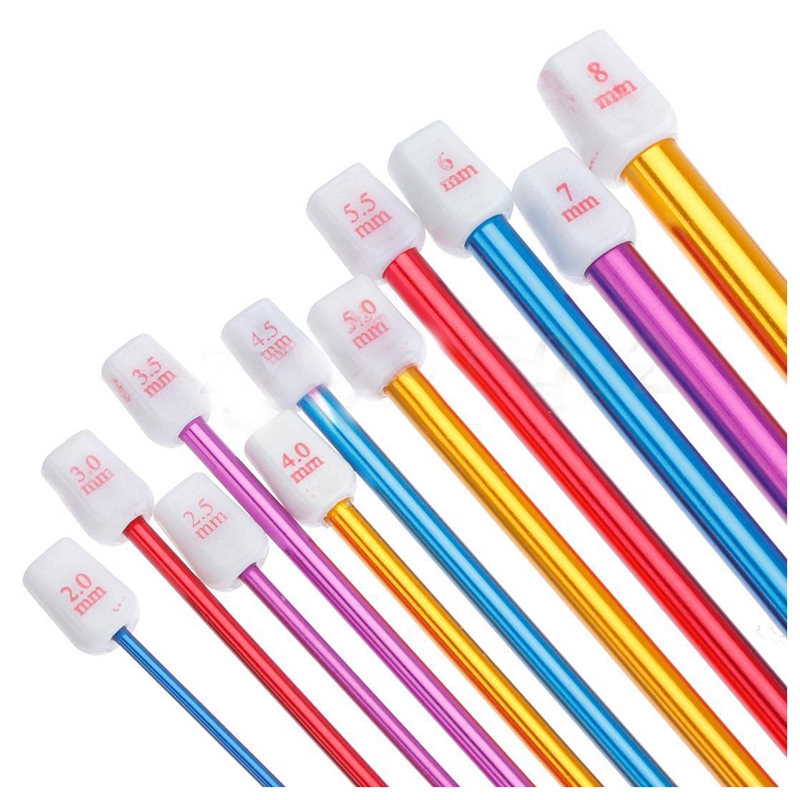 Set 11 kim móc len bằng nhôm dài 27cm 2-8mm