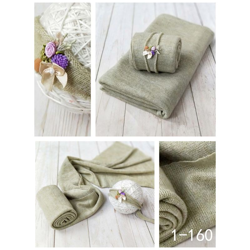 Set 2 khăn quấn + nón chụp ảnh cho bé sơ sinh