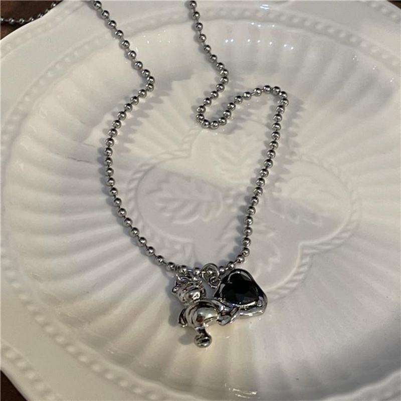 Vòng cổ Mặt Gấu Bạc Dễ Thương Thời Trang Thu Đông