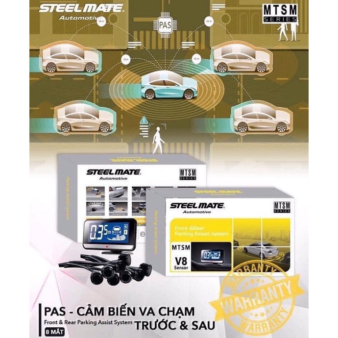 Bộ cảm biến lùi STEELMATE V4 V6 V8 - Hàng chính hãng