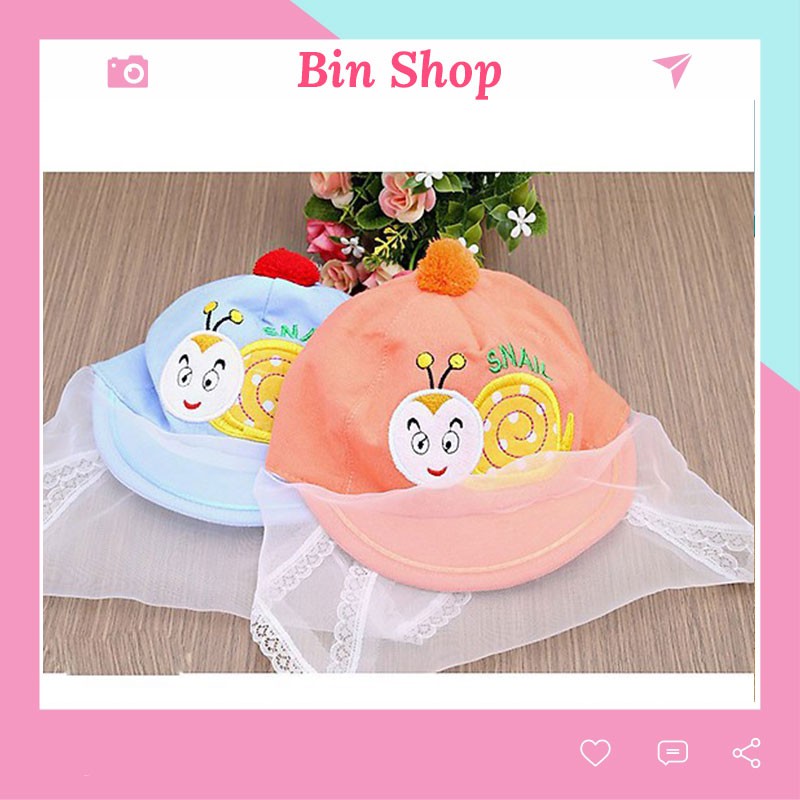 Mũ che gió chống bụi cho bé Bin Shop kèm khăn Von