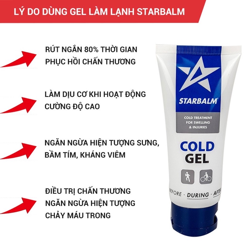 Gel làm lạnh thể thao STARBALM COLD GEL dùng trong và sau khi chơi thể thao 100ml