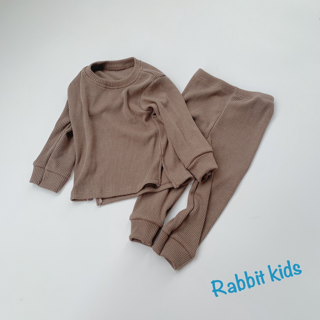 Bộ Quần Áo Thu Đông Bé Trai Phong Cách Hàn Quốc💝FREESHIP💝Rabbit Kids-Quần Áo Dài Tay Cho Bé 8-20kg Chất Thun Gân Tăm