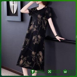 Đầm Thời Trang -Váy Trung Niên, Thiết Kế Họa Tiết Sang Trọng
