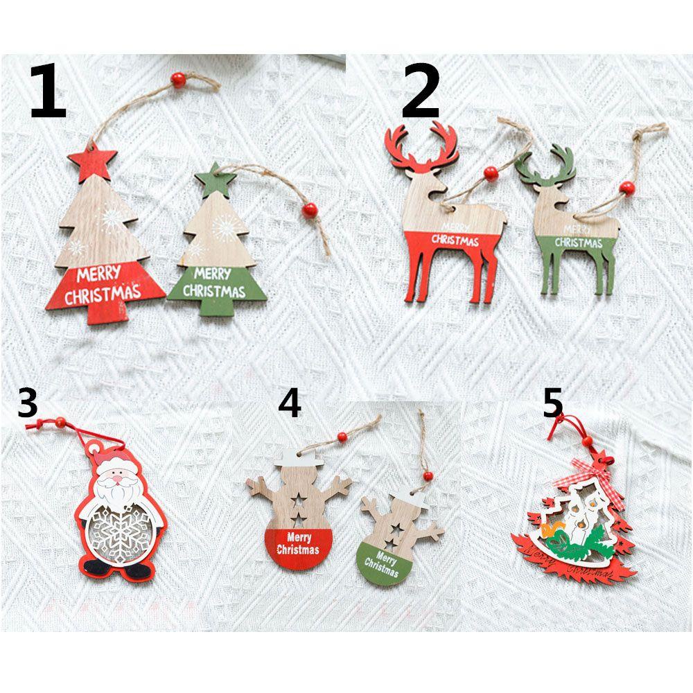 Phụ Kiện Treo Trang Trí Cây Thông Giáng Sinh Bằng Gỗ Hình Ông Già Noel