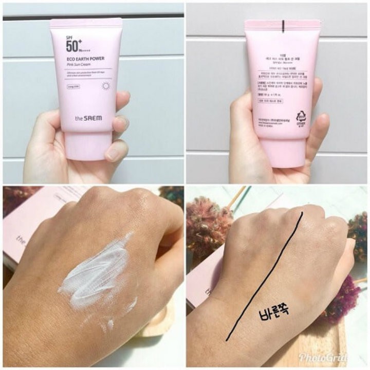 Kem Chống Nắng The SAEM Eco Earth Power Pink  SPF 50+ PA++++ 50g | BigBuy360 - bigbuy360.vn