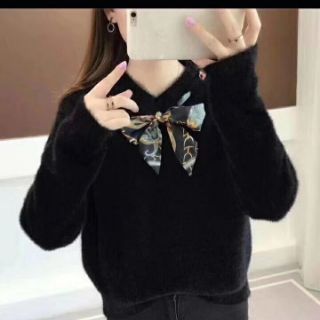 Áo len lông cừu kèm nơ