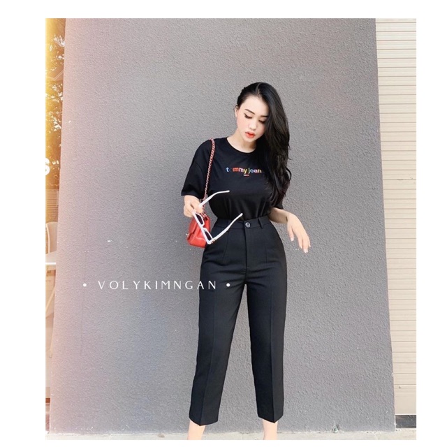 áo thun nữ,áo phông nữ phom rộng vải zip thêu chữ tô.mii nhiều màu