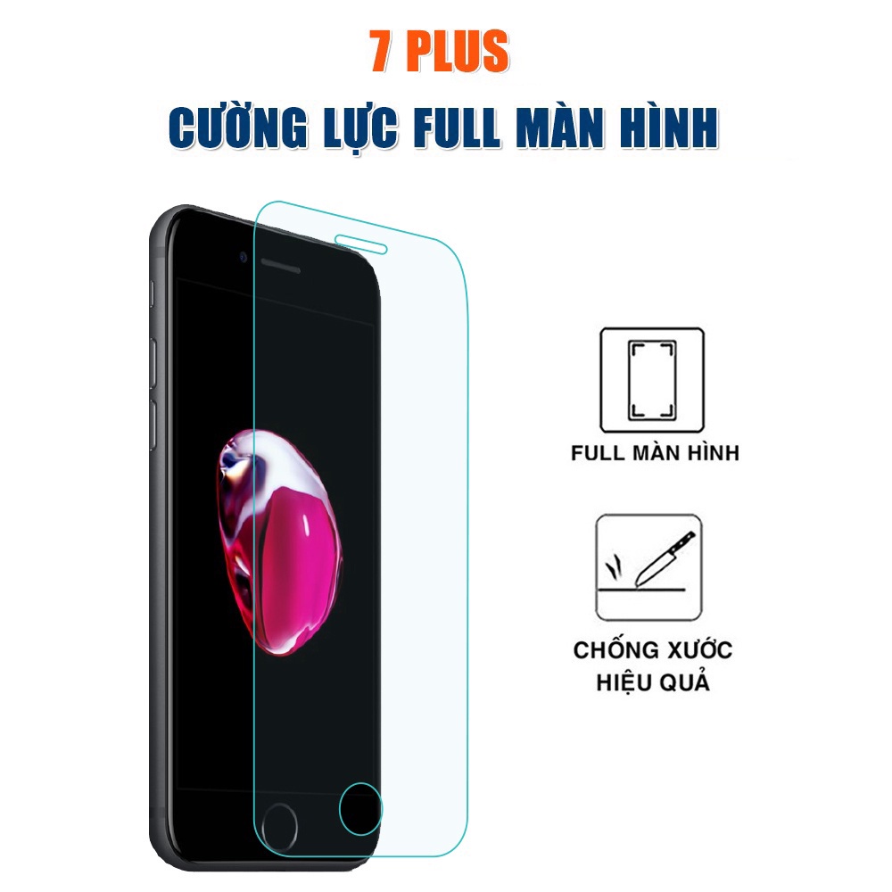 Kính cường lực Iphone 7 Plus full màn hình trong suốt độ cứng 9H cho Iphone 7 Plus