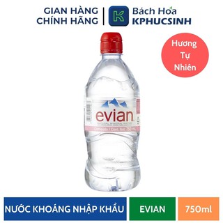 Nước khoáng evian nắp thể thao 75cl kphucsinh - hàng chính hãng