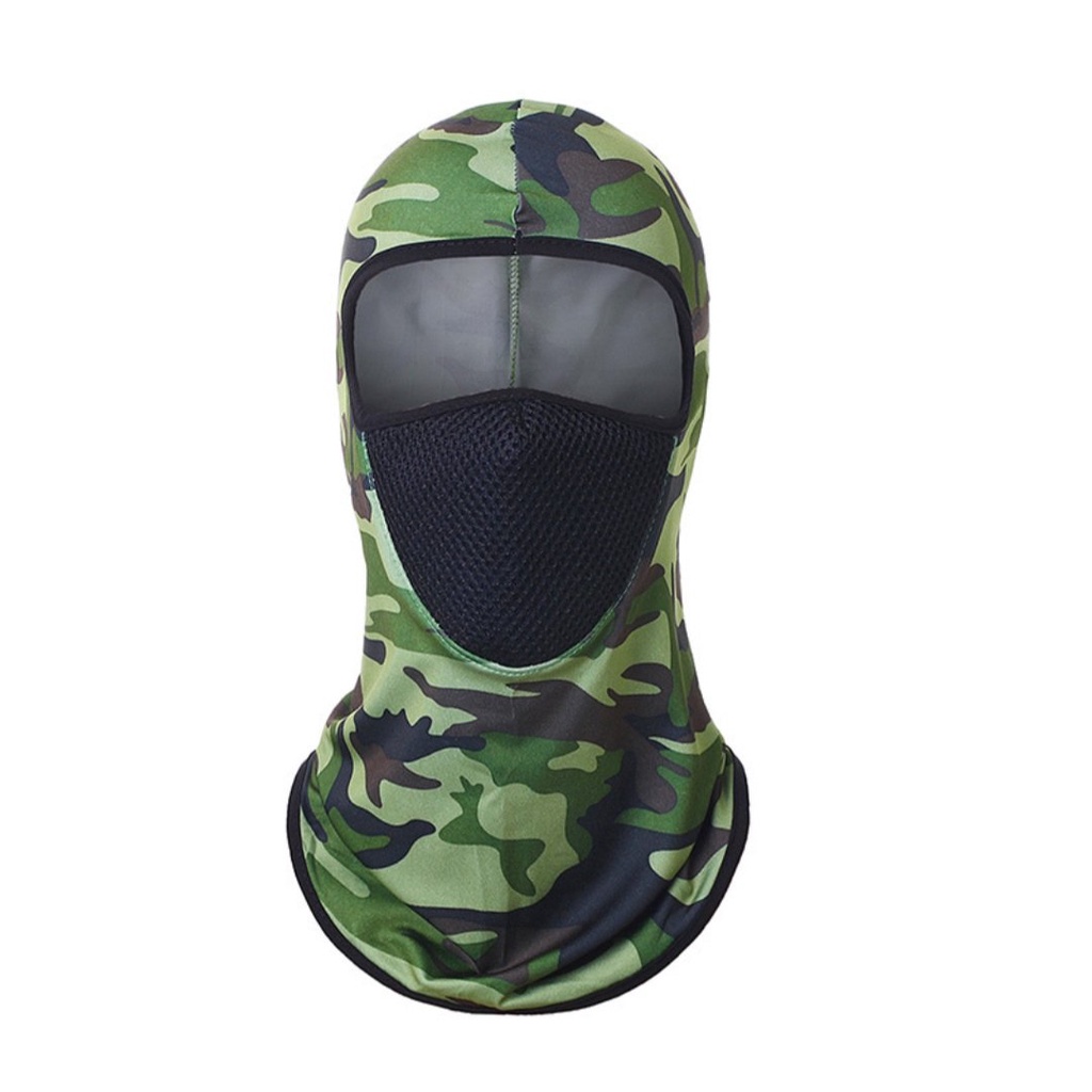 Mũ trùm đầu Ninja 2in1 kín cổ kiêm khẩu trang chống nắng, bụi, đi phượt - Vải mát co giãn thoáng khí, thấm mồ hôi