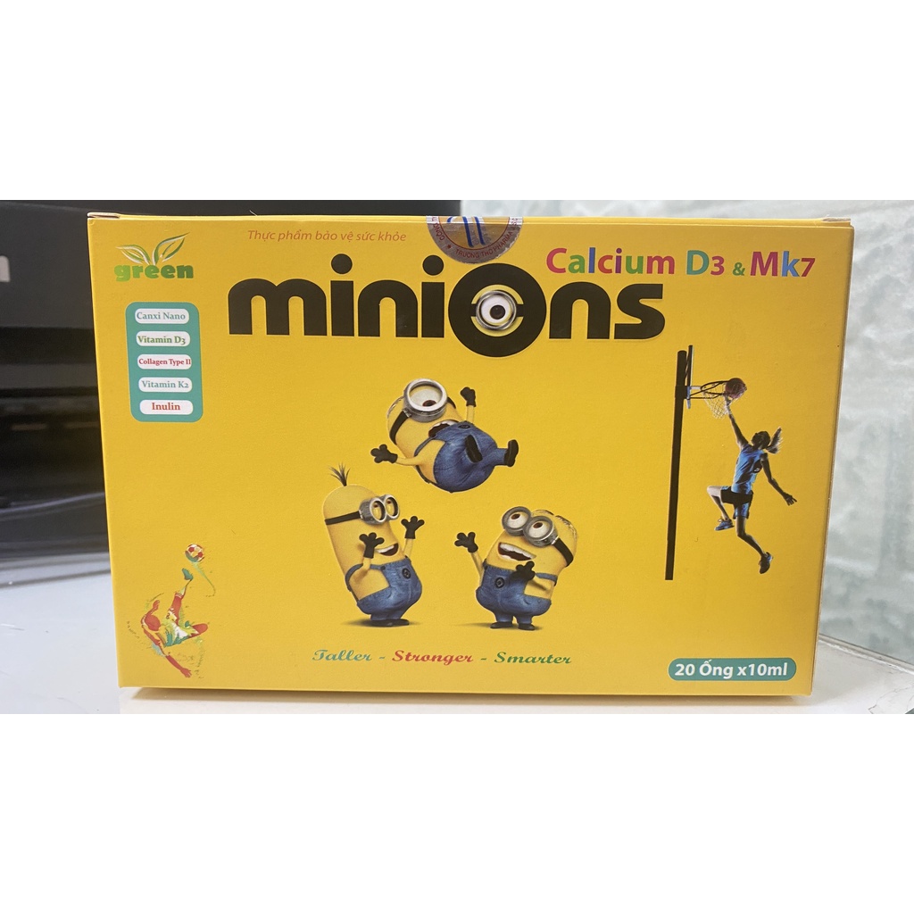 Minions Calcium d3 mk7 tăng cường hấp thu canxi giúp xương răng chắc khỏe,phát triển chiều cao cho bé