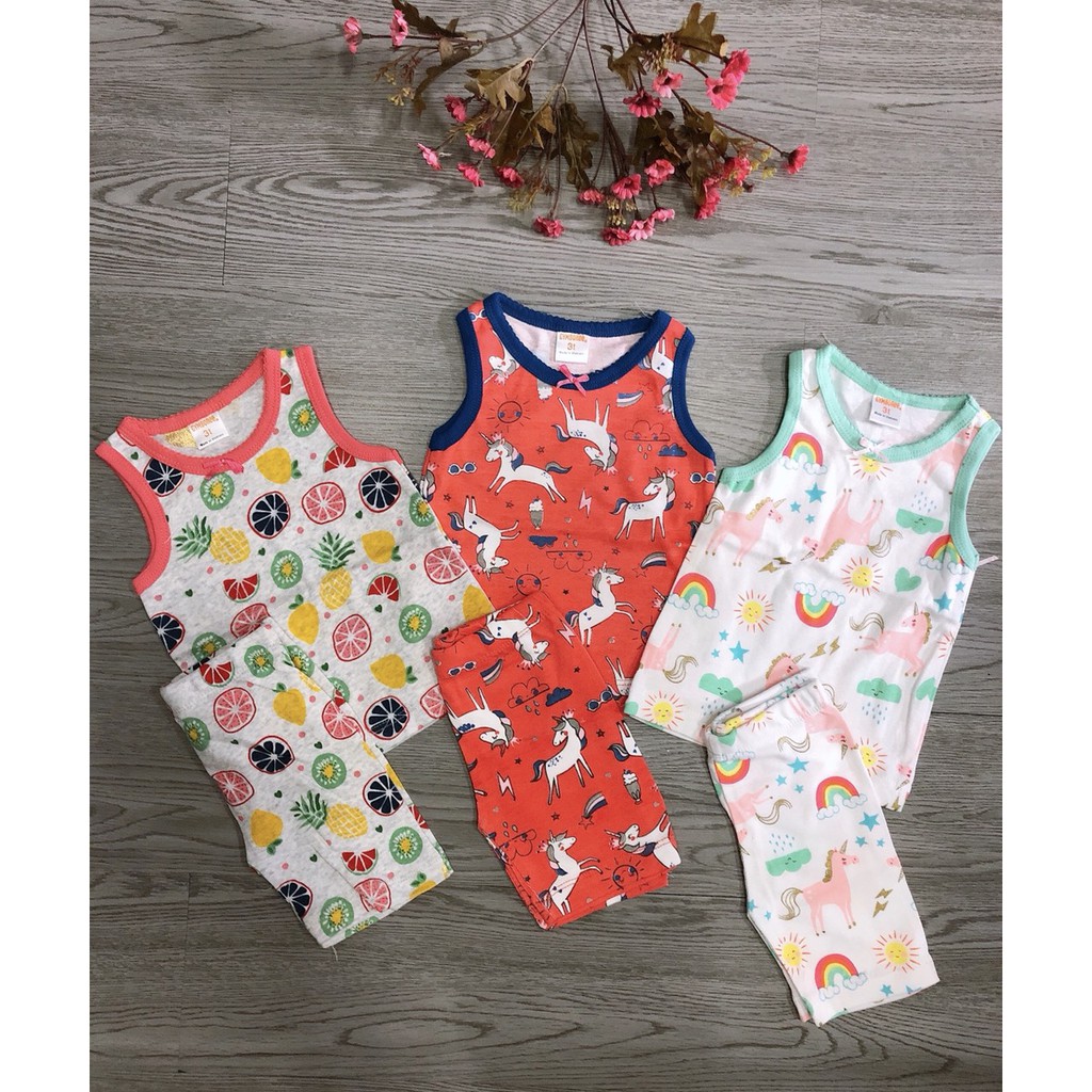 Combo 3 đồ bộ ba lỗ bé trai,bé gái từ 5 - 16kg