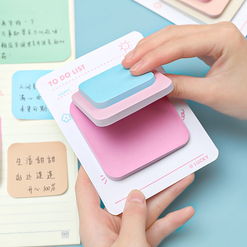 Giấy Dán Ghi Chú Màu Gradient Phong Cách Jenga Ins Đơn Giản