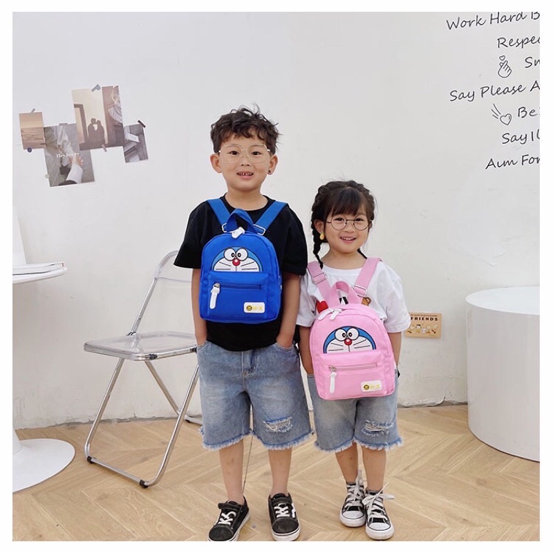 Balo Trẻ Em Doremon Doraemon Chất Liệu Vải Dù Chống Thấm Nước 3 Mẫu Màu H-X