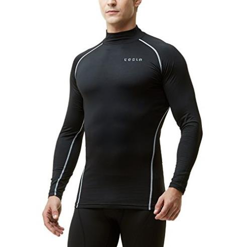 Áo giữ nhiệt nam cổ trụ dài tay TSLA lót nỉ form ôm body mặc cực ấm dành cho anh em chơi thể thao gym workout đá bóng *
