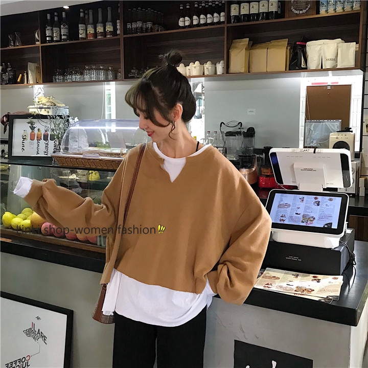 korean loose long sleeved sweater women top | BigBuy360 - bigbuy360.vn