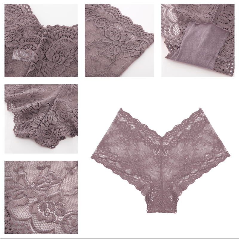 Cute Byte Bộ 3 Quần Lót Ren Hoa Lưng Thấp Quyến Rũ Dễ Thương Cho Nữ