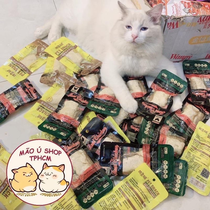 ỨC GÀ HẤP ĂN LIỀN PET SNACK CHO CHÓ MÈO-40G