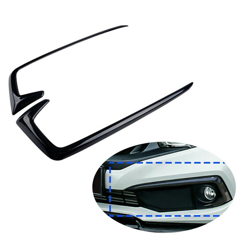 Bộ 2 Khung Viền Đèn Sương Mù Phía Trước Màu Đen Bóng Cho Honda Civic 2019-2020