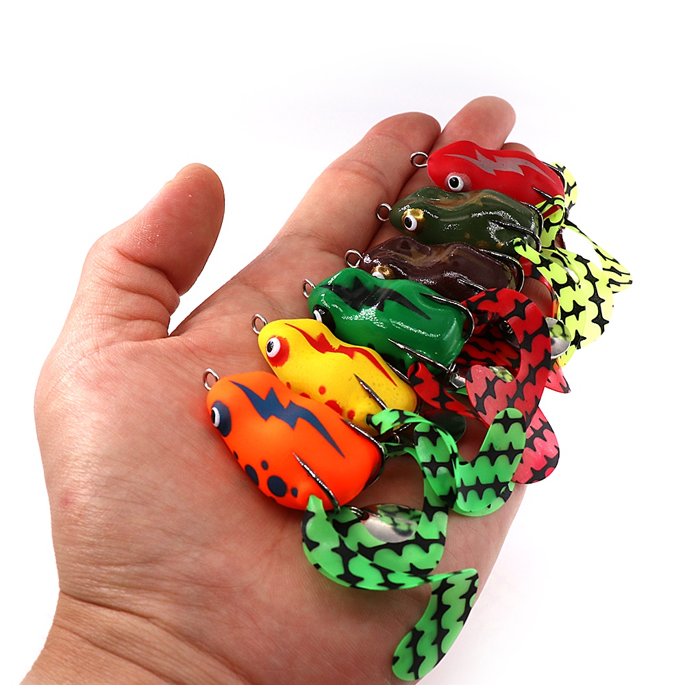 Mồi Câu Cá Giả Hình Ếch Hai Đầu 4cm 8g Mềm