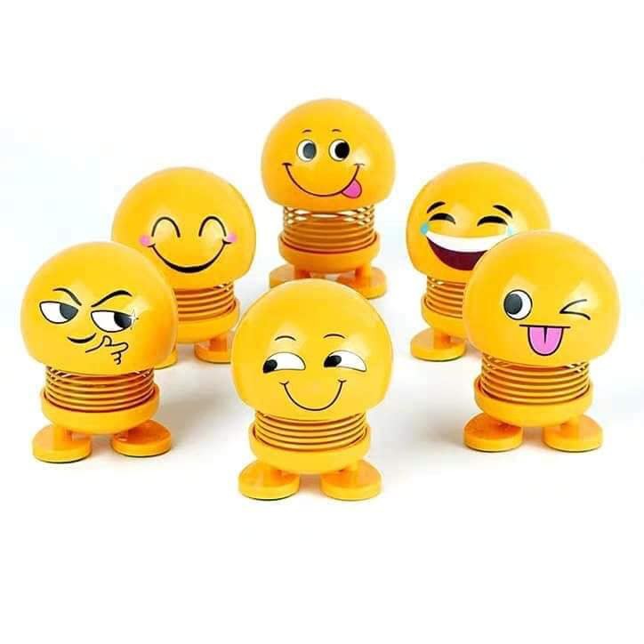 Lật Đật Icon Emoji Lò Xo Nhún Đồ Chơi Xả Stress - Lật Đật Icon Lò Xo Để Xe Ô Tô