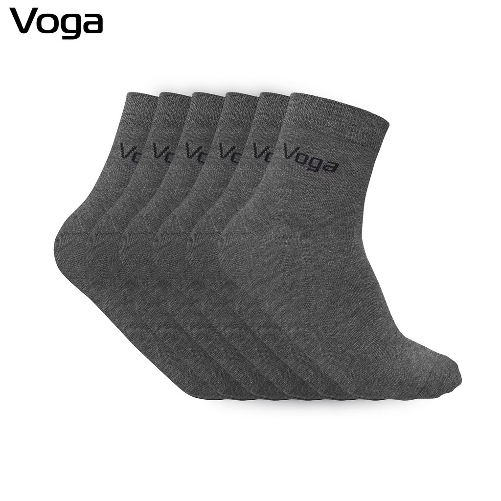Set 3 đôi tất vớ nam Voga cổ trung sợi cotton mát mẻ, hút ẩm, khử mùi