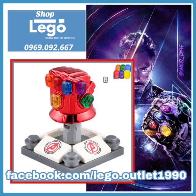 Xếp hình Găng tay vô cực Iron Man Infinity Gauntlet Avengers Endgame Siêu anh hùng Marvel Lego Minifigures PRCK GD212