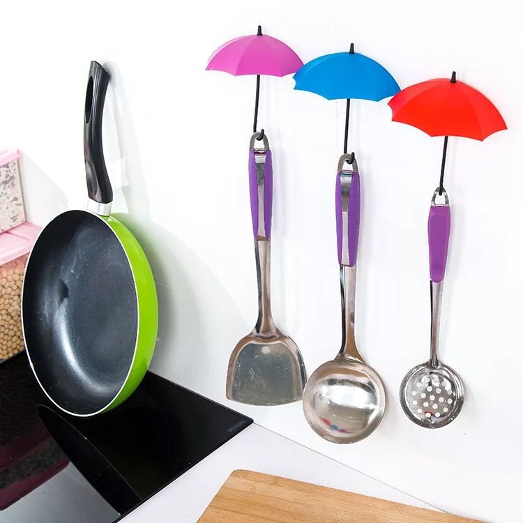 Móc Dán Tường Hình Cây Dù Dễ Thương Độc Đáo Trang Trí Nhà Cửa