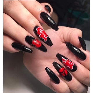 Nailbox hoạ tiết đám mây Akatsuki - Bộ 10 móng giả + Tặng kèm bộ dụng cụ