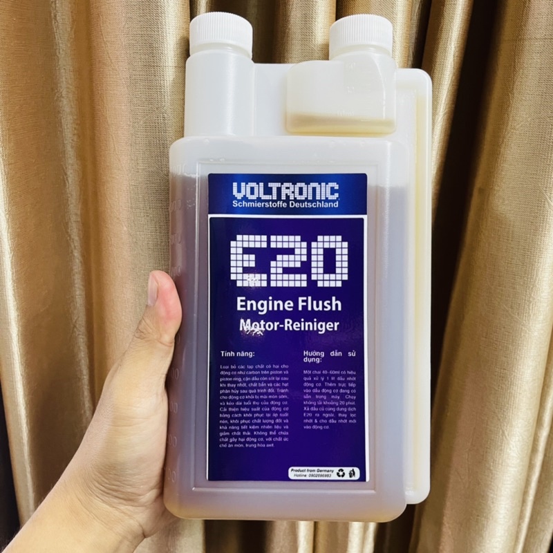 [NGUYÊN CHAI] Dung dịch súc rửa động cơ VOLTRONIC E20 ENGINE FLUSH 300ml, 1L