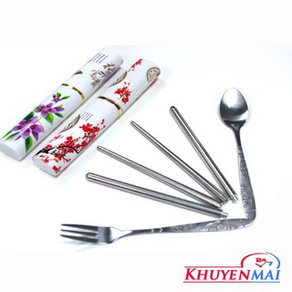 Bộ Đũa muỗng nĩa bằng inox có hộp đựng tiện dụng - Có Lại