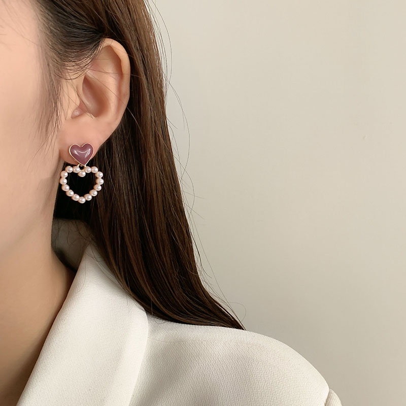 MOCHASHUBông tai dạng kẹp MOCHASHU đính ngọc trai giả cá tính không cần xỏ lỗ dành cho bạn nữ