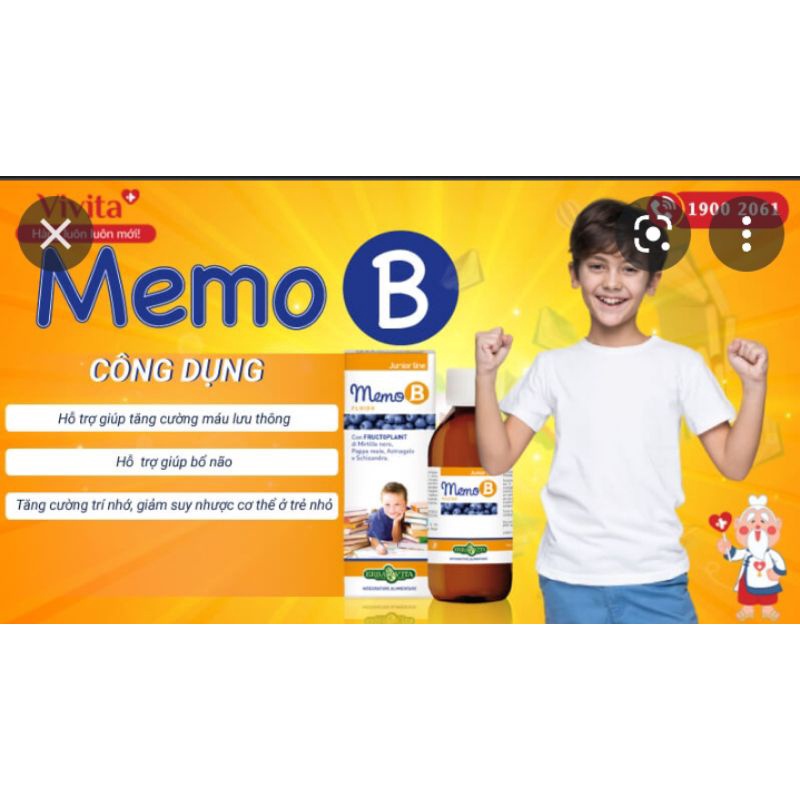 Memo b giúp tăng cưỡng trí nhớ, cải thiện sự tập trung, nhập khẩu tại Y