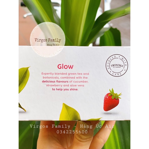 Trà thảo mộc Twinings Glow đẹp da, móng tóc hộp 18 gói