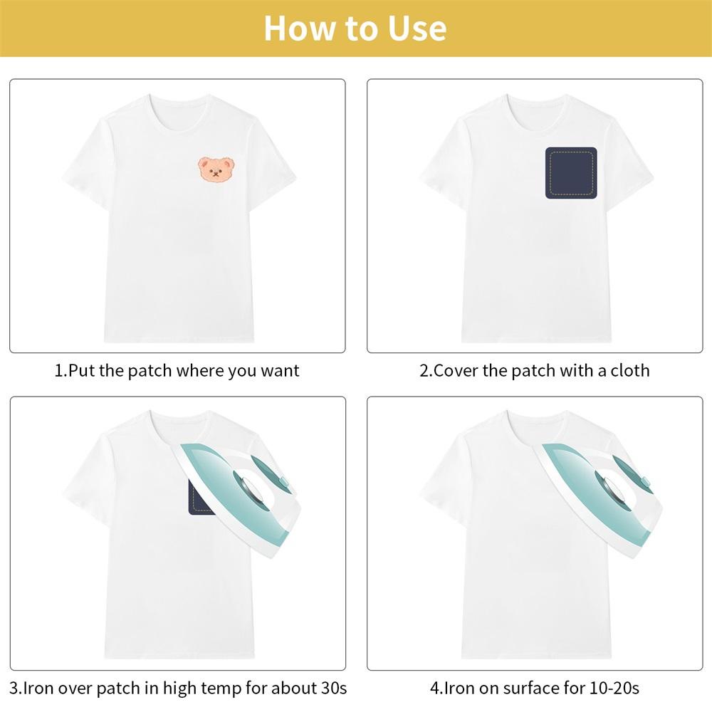 Set 4 Miếng Vá Quần Áo 4 Màu Thêu Hoạ Tiết Nghệ Thuật