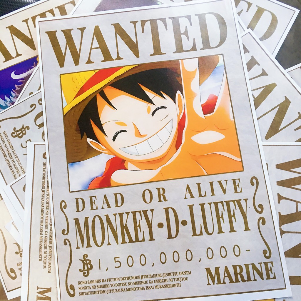 Poster One Piece truy nã Top 10 Có mức tiền thưởng lớn nhất (Hình dán tường Full HD mới 2020) | Shop AoThunGameVn