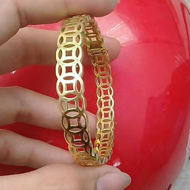 Vòng tay kim tiền vàng 10 không phai