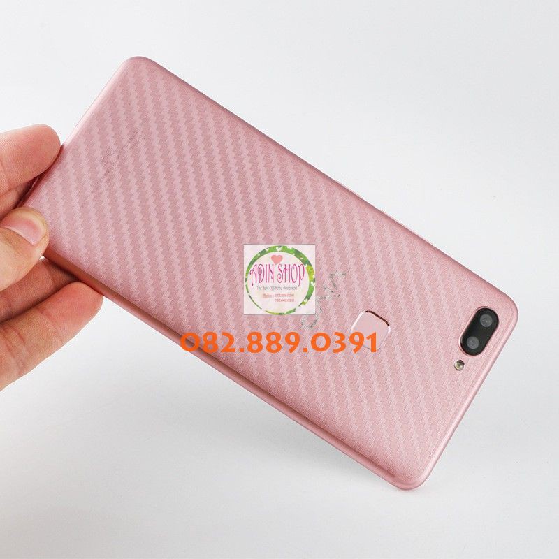 Miếng dán mặt lưng skin carbon Vivo V9/ V11i trong 3D, đen