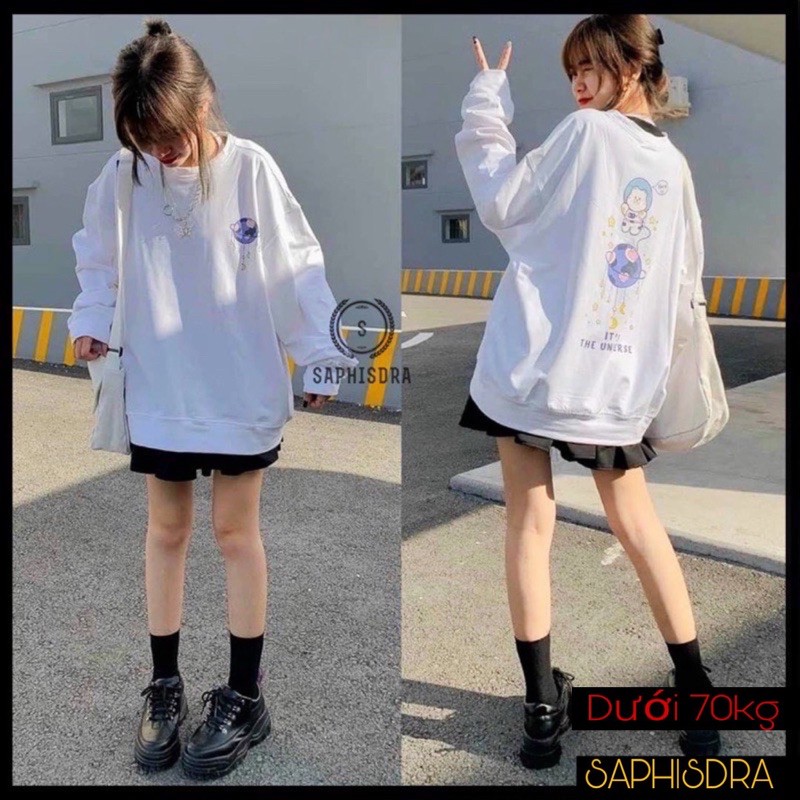 Áo Thun Dài Tay Sweater Nam Nữ Form Rộng Áo Thun Cổ Tròn Sweater Tay Dài Nam Nữ Unisex - Saphisdra