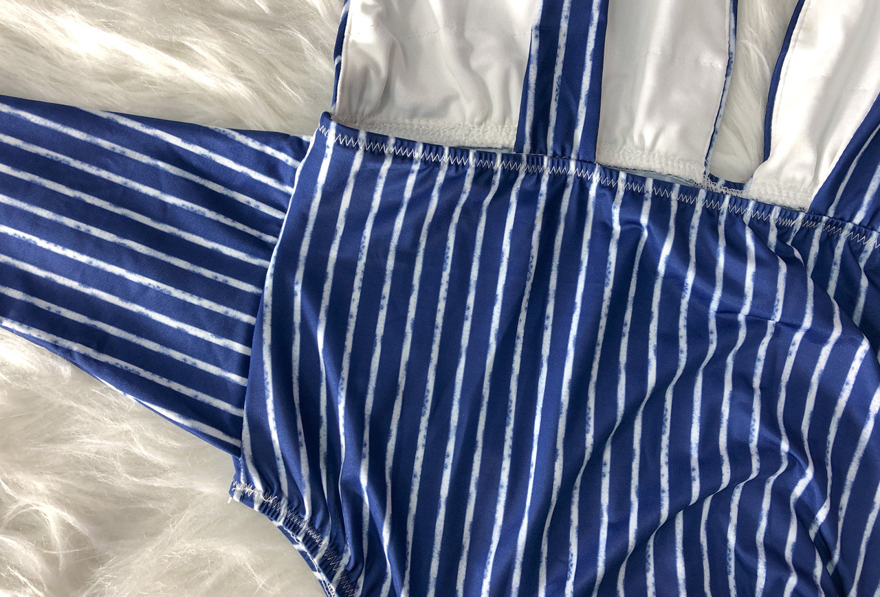 Đồ Bơi Một Mảnh Hoạ Tiết Kẻ Sọc Thiết Kế Cổ Chữ V Có Size Lớn 5xl | BigBuy360 - bigbuy360.vn