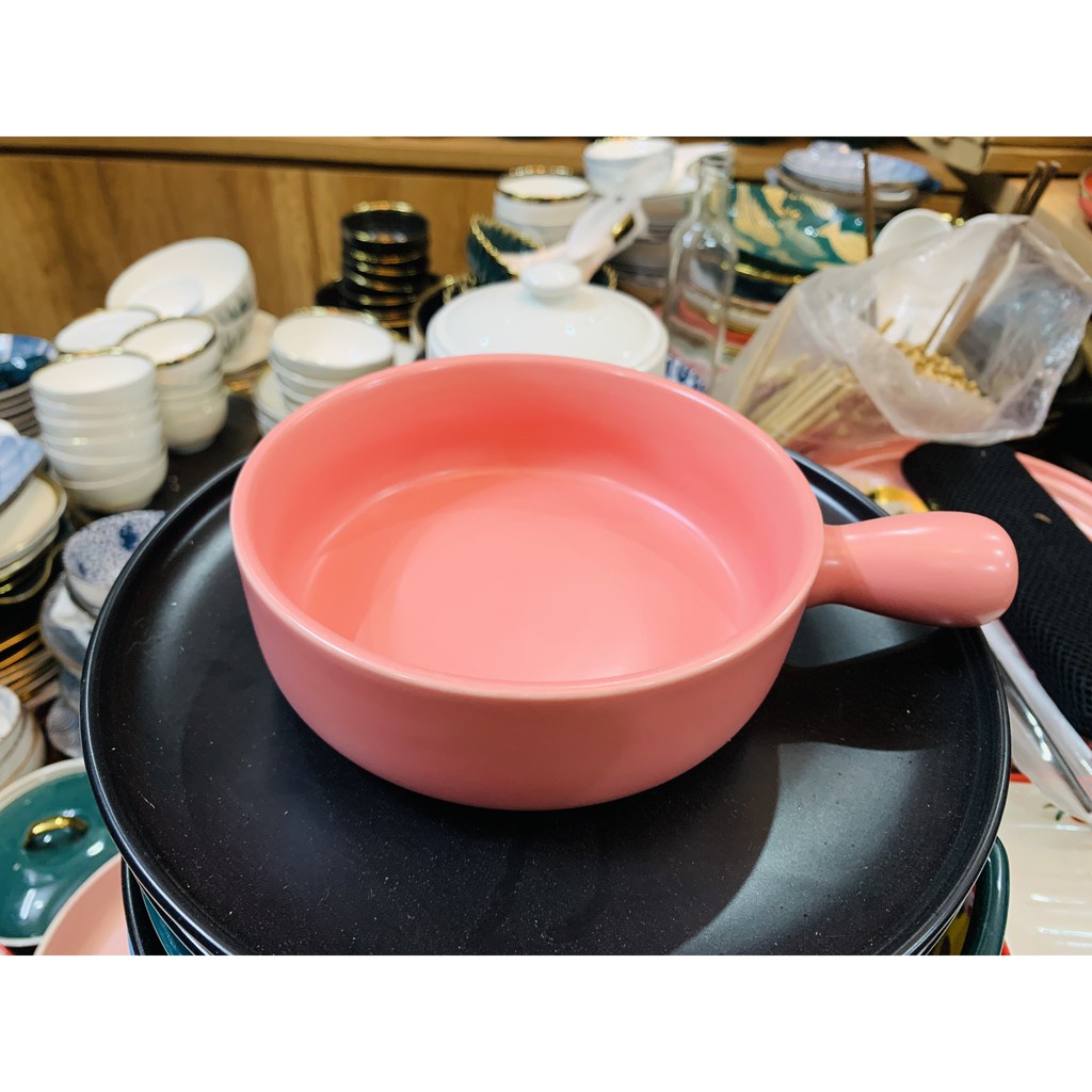 Bát Sứ Có Tay Cầm - Thố Sứ Cao Cấp Đường Kính 15cm Hàng Loại 1 Dùng Được Lò Vi Sóng, Lò Nướng