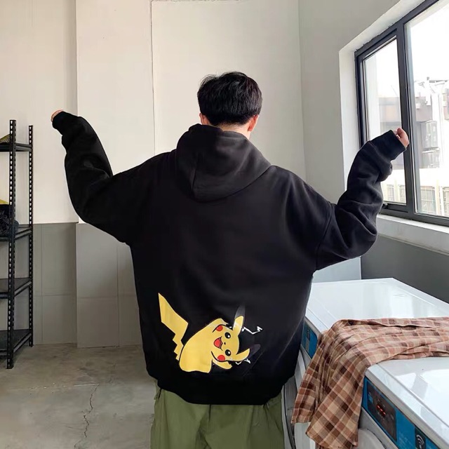 ( Mua 1 tặng 1 vòng tay ) Hình Thật độc quyền, Bigsize, ulzzang Áo Hoodie UNISEX PIKACHU