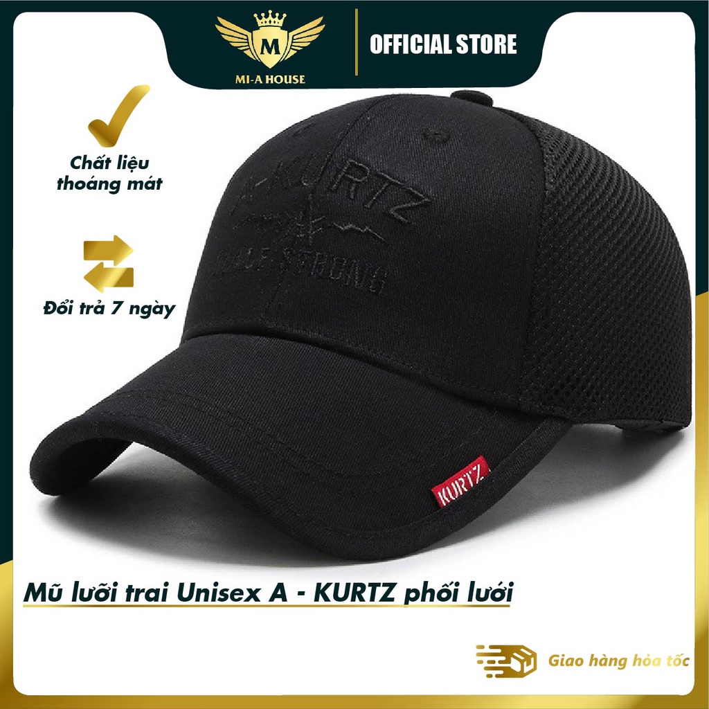 Mũ lưỡi trai Unisex A - KURTZ phối lưới, thoáng mát phù hợp cho nam nữ